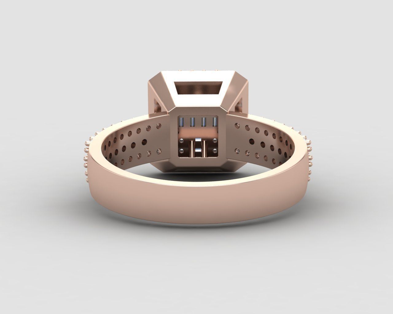 Pack of Emerald baguette rings 46-MWC 3D print model_6