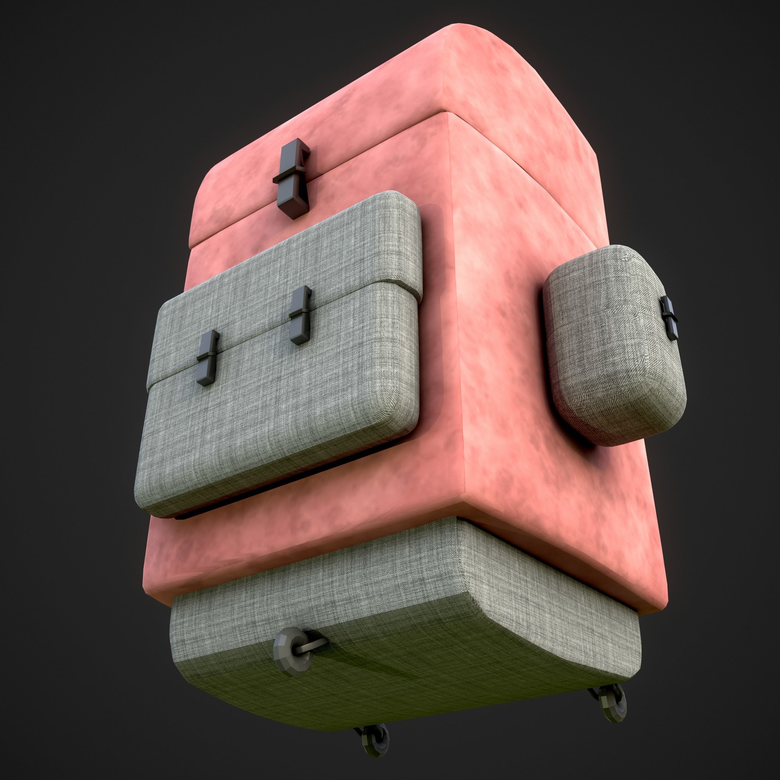 Bag 3d model with PBR texture Low-poly 3D model_5