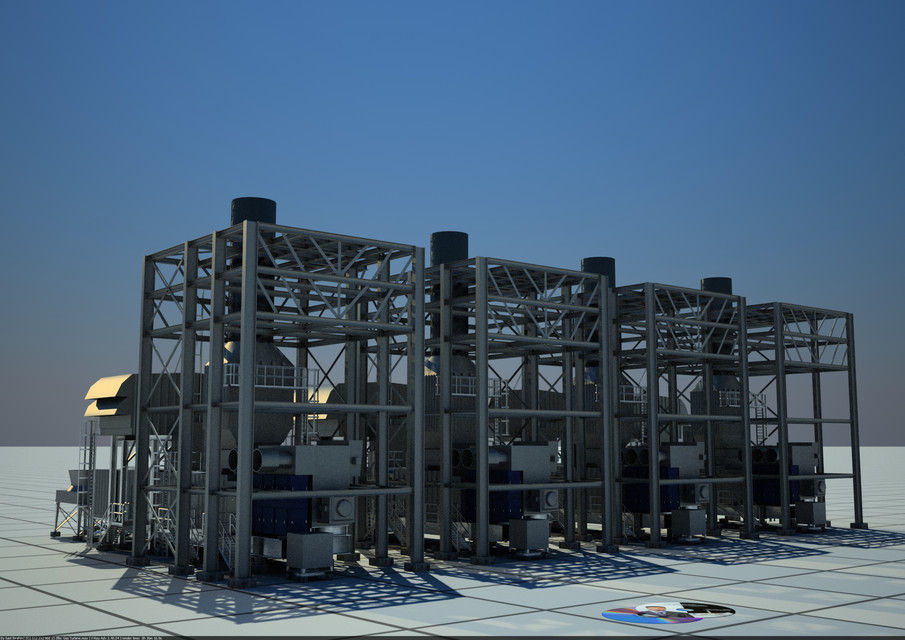 GasTurbine group of steam turbines Free 3D model_3
