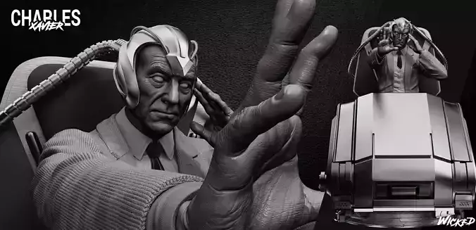 Wicked Marvel Charles Xavier Sculpture ready for 3d printing