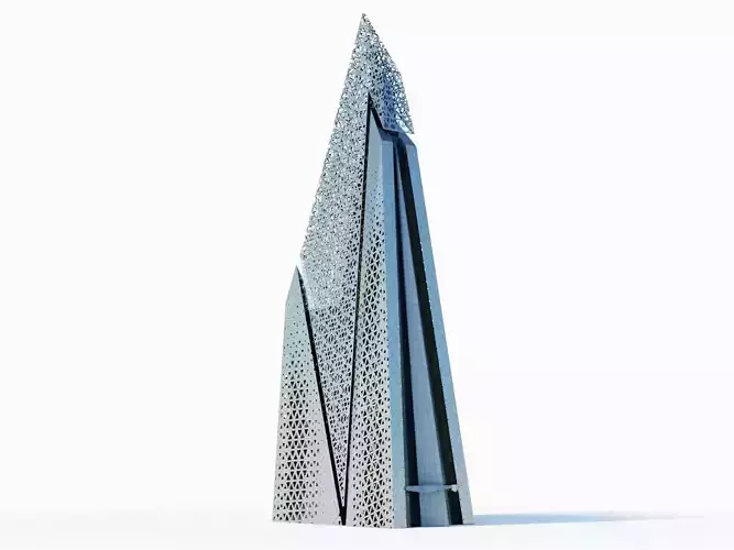All mana tower - Qatar doha Low-poly 3D model