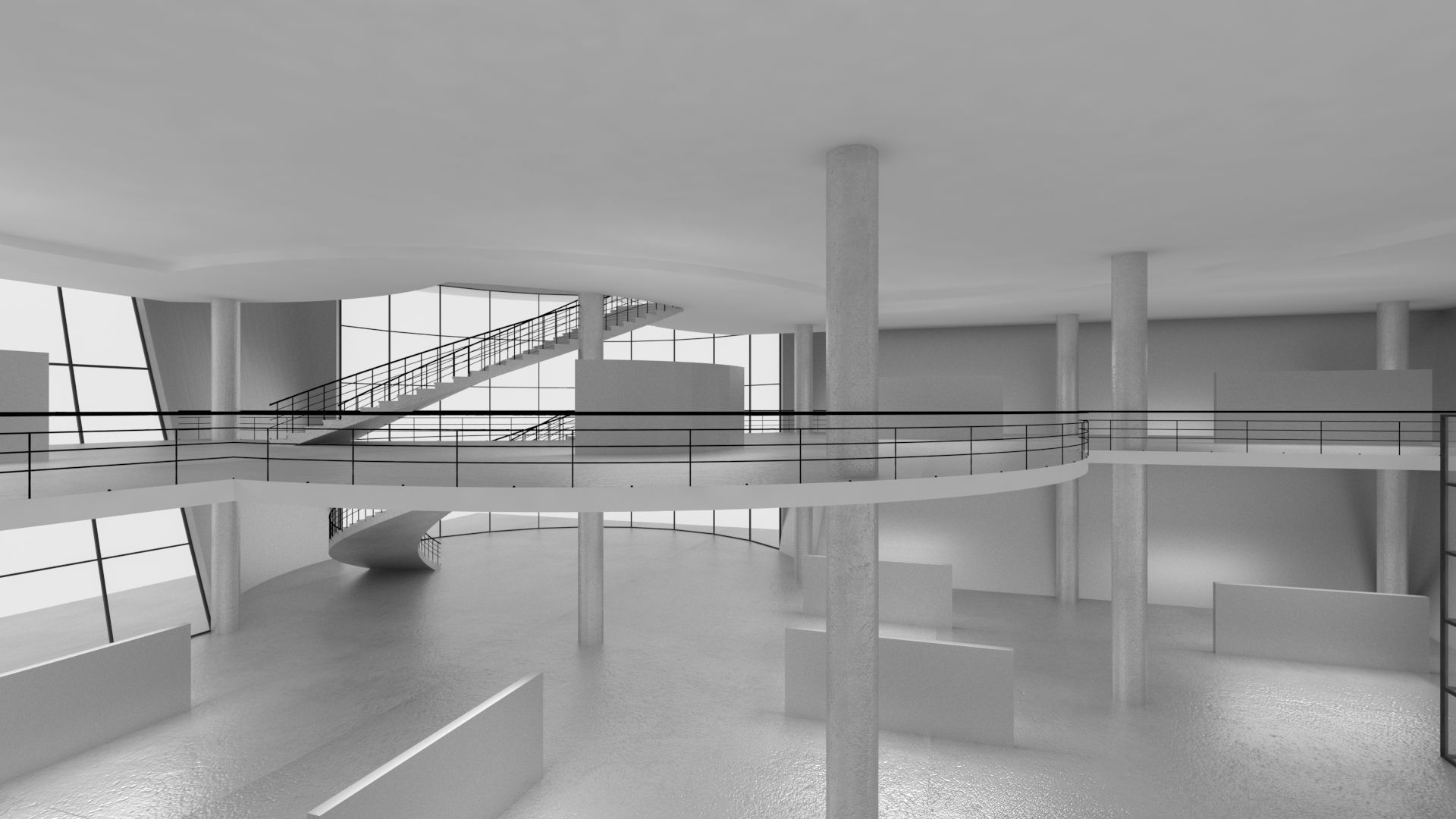 VR art Gallery 3 3D model_3