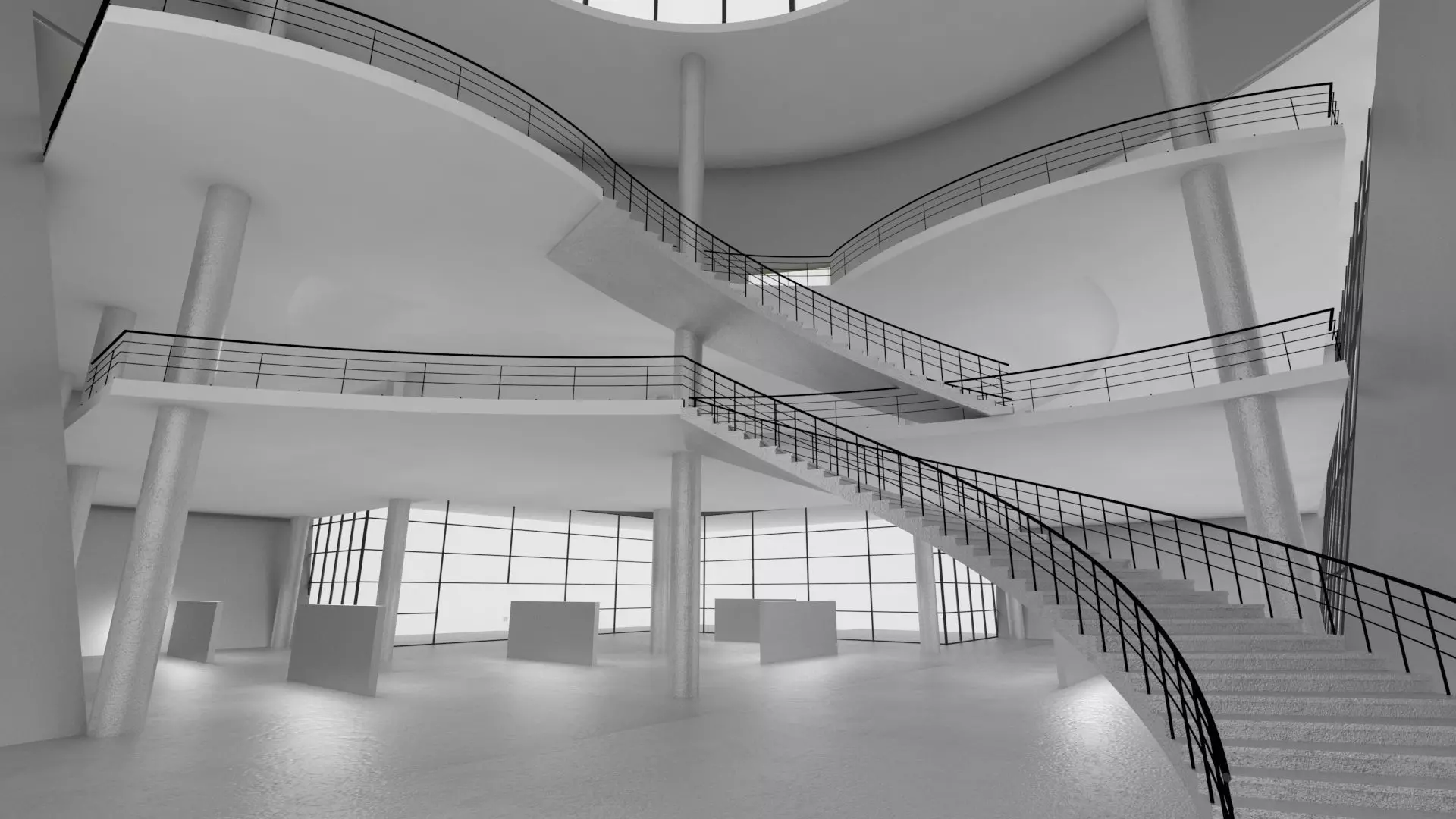 VR art Gallery 3 3D model_0