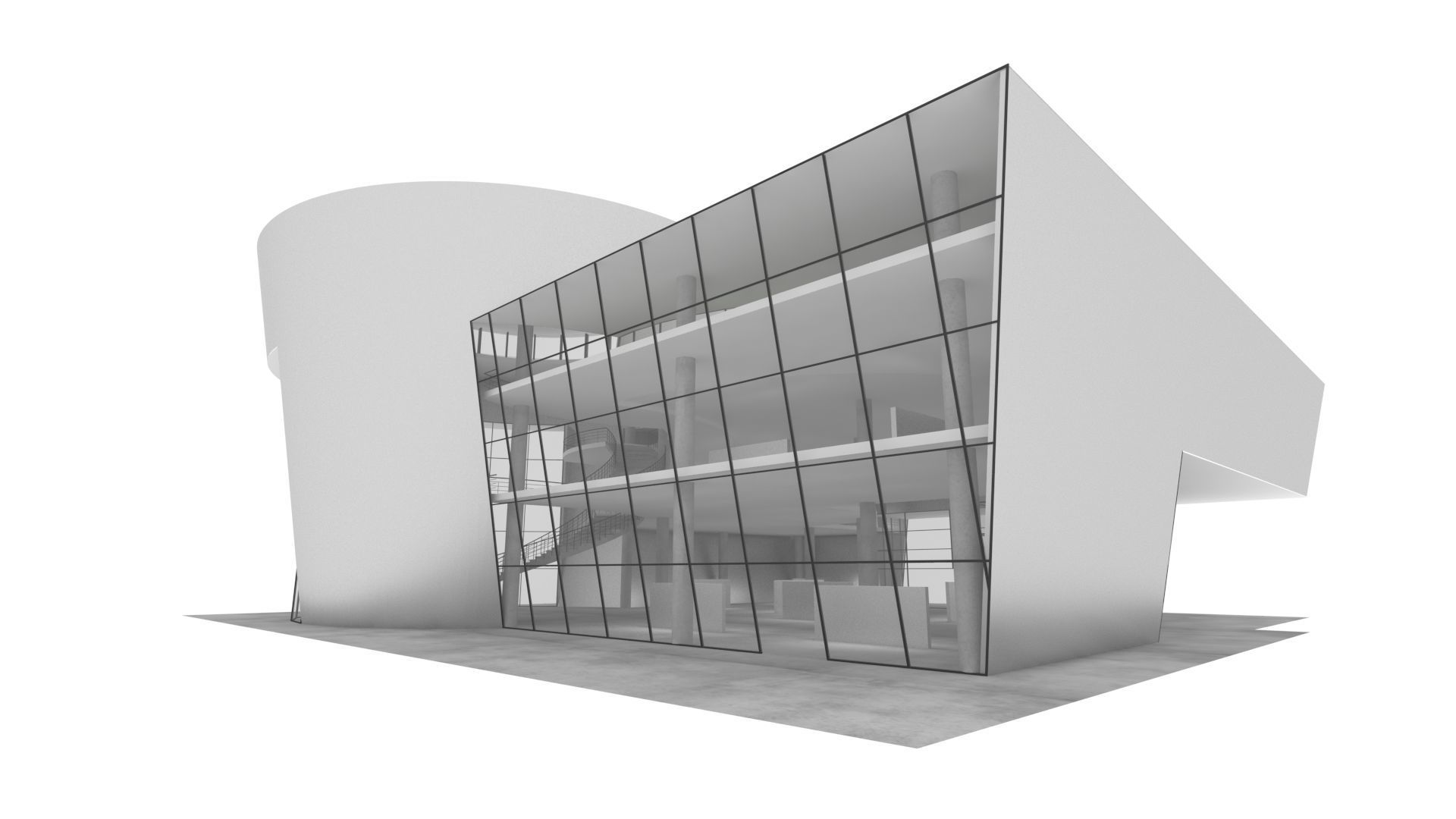 VR art Gallery 3 3D model_1