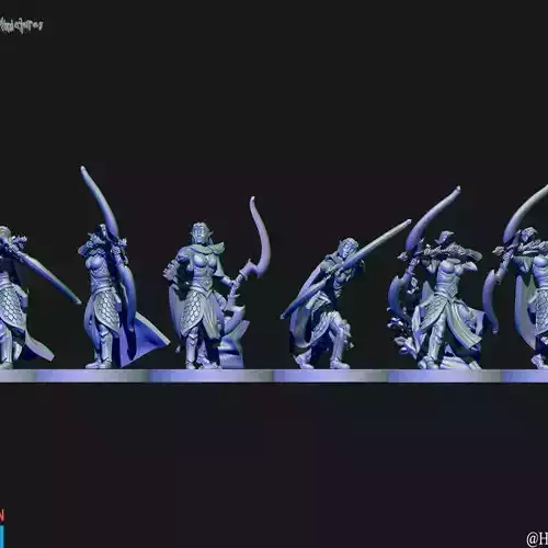 Highborn elves sisters unit 3D print model