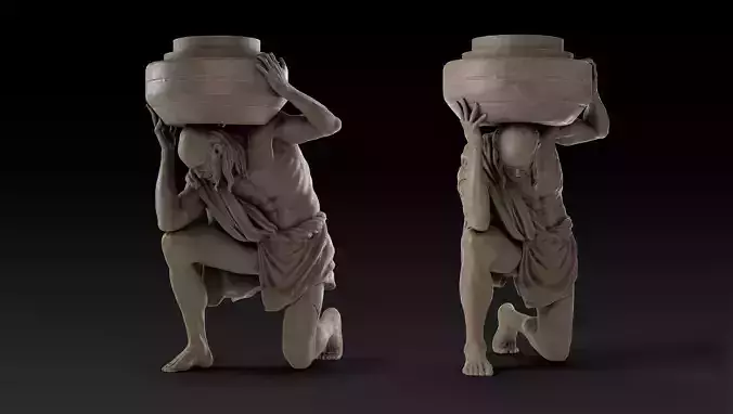 Human Statue - Pillar 3D model