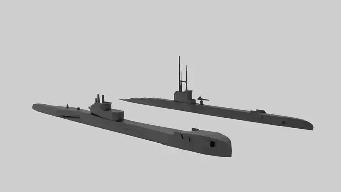 HMS Thrasher and Shark Bundle - Model for small scale printing 3D print model