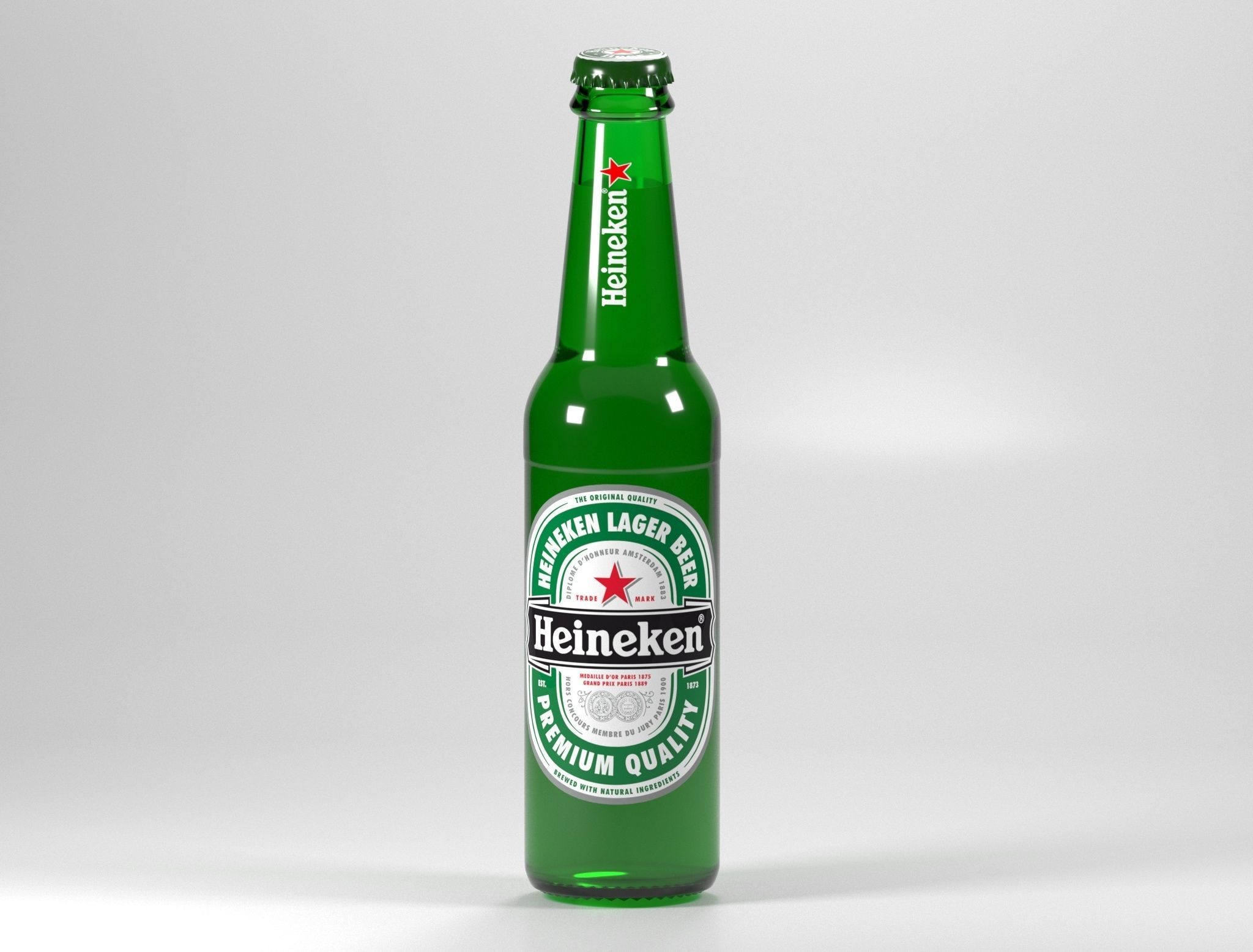 Heineken Beer Bottle Realistic 3D model_16