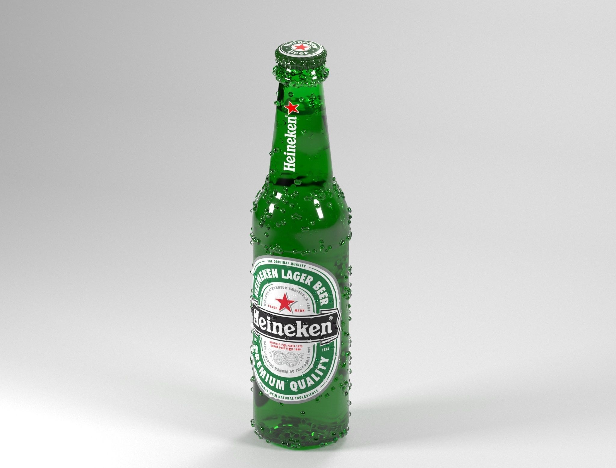 Heineken Beer Bottle Realistic 3D model_19