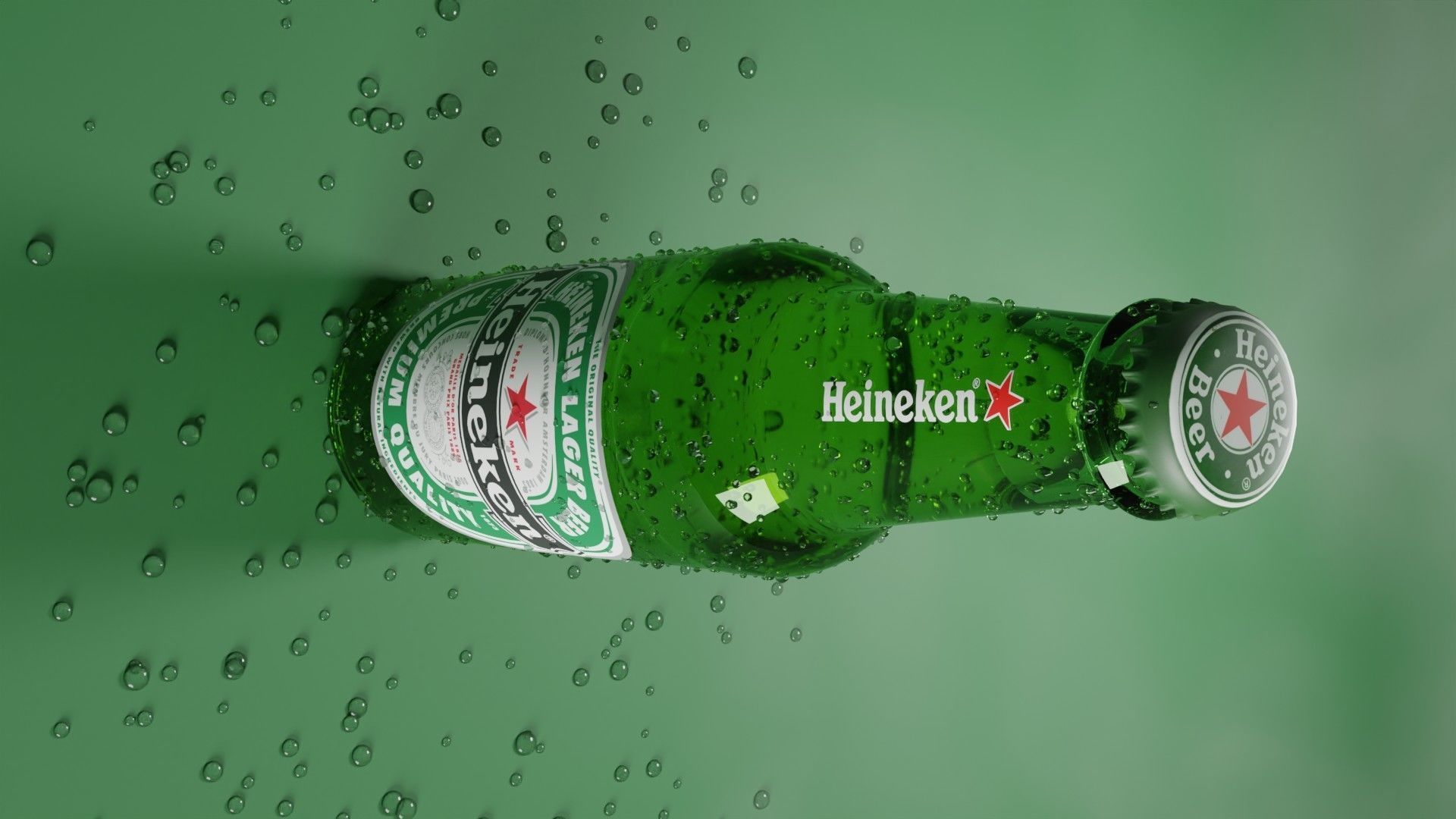 Heineken Beer Bottle Realistic 3D model_14