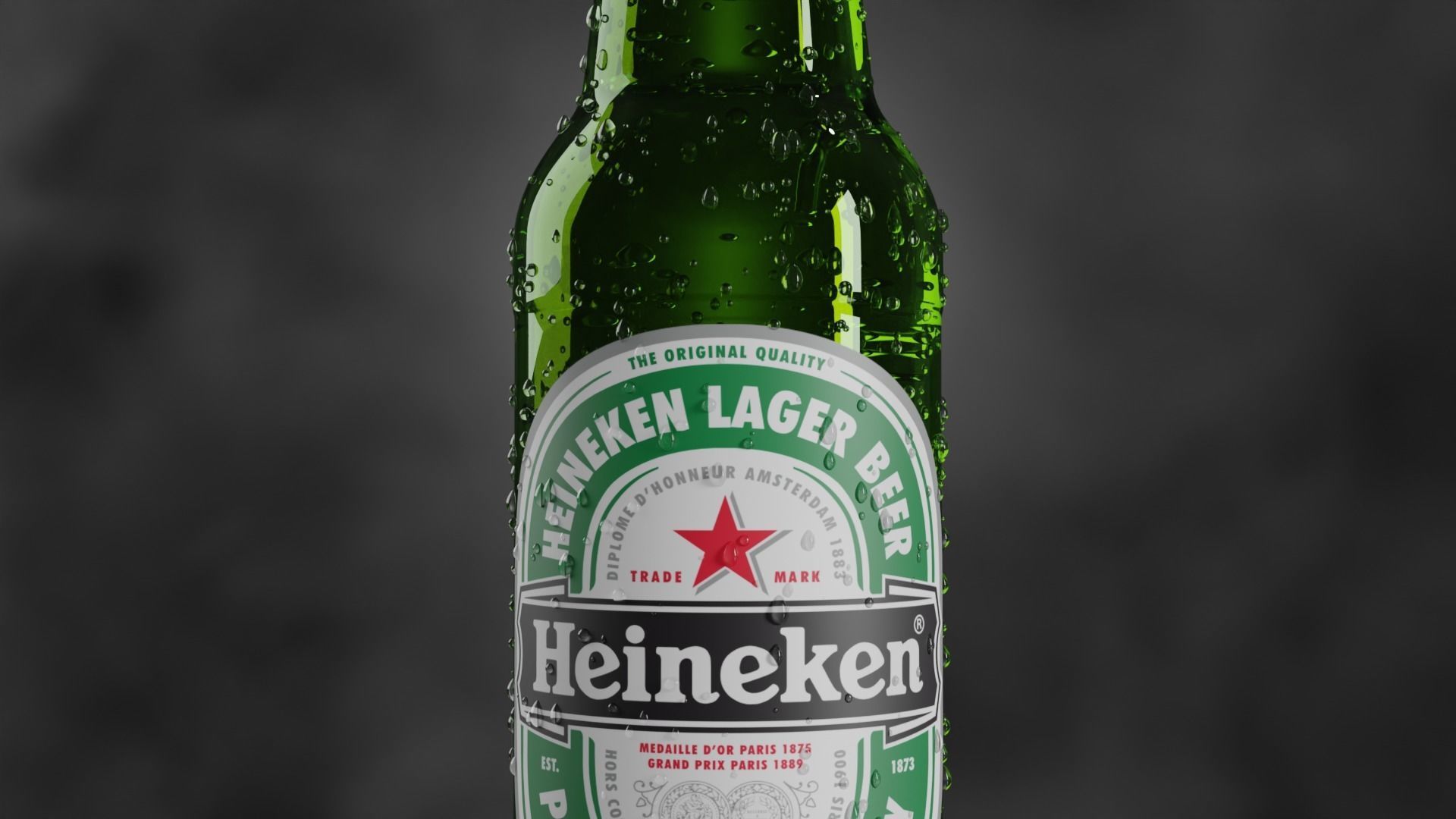 Heineken Beer Bottle Realistic 3D model_9