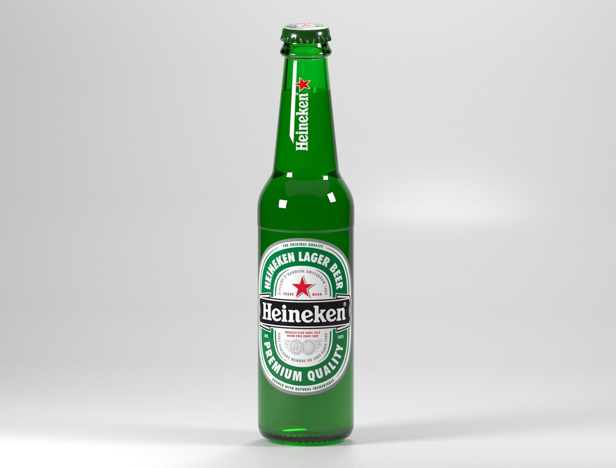 Heineken Beer Bottle Realistic 3D model_15