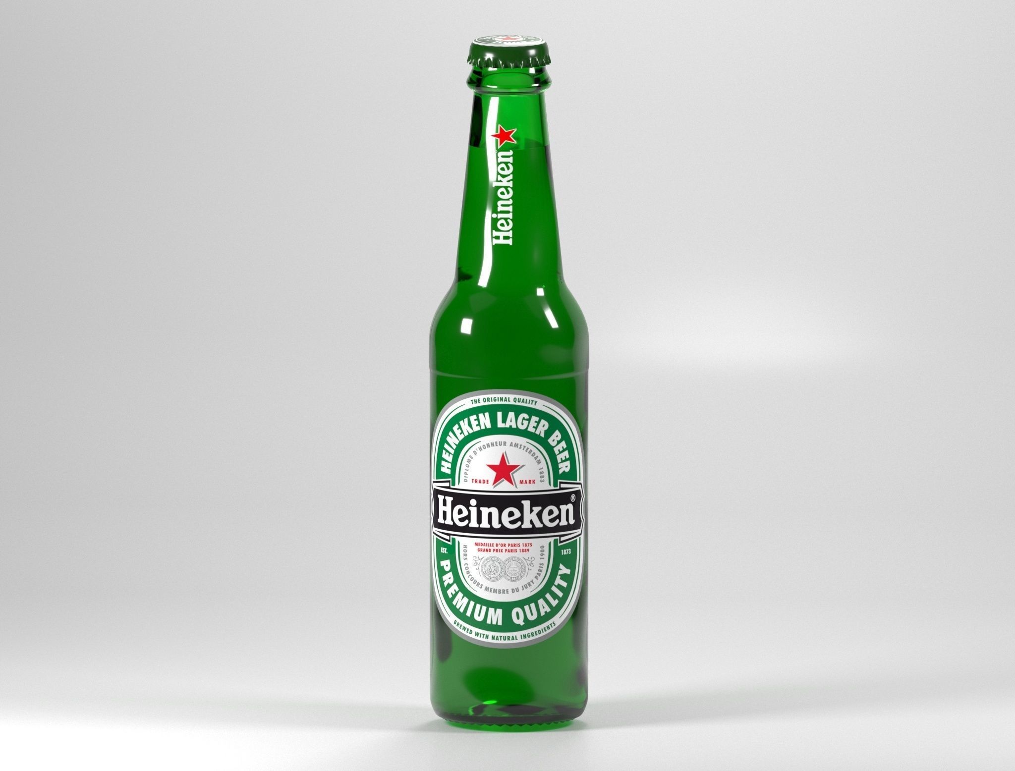 Heineken Beer Bottle Realistic 3D model_17