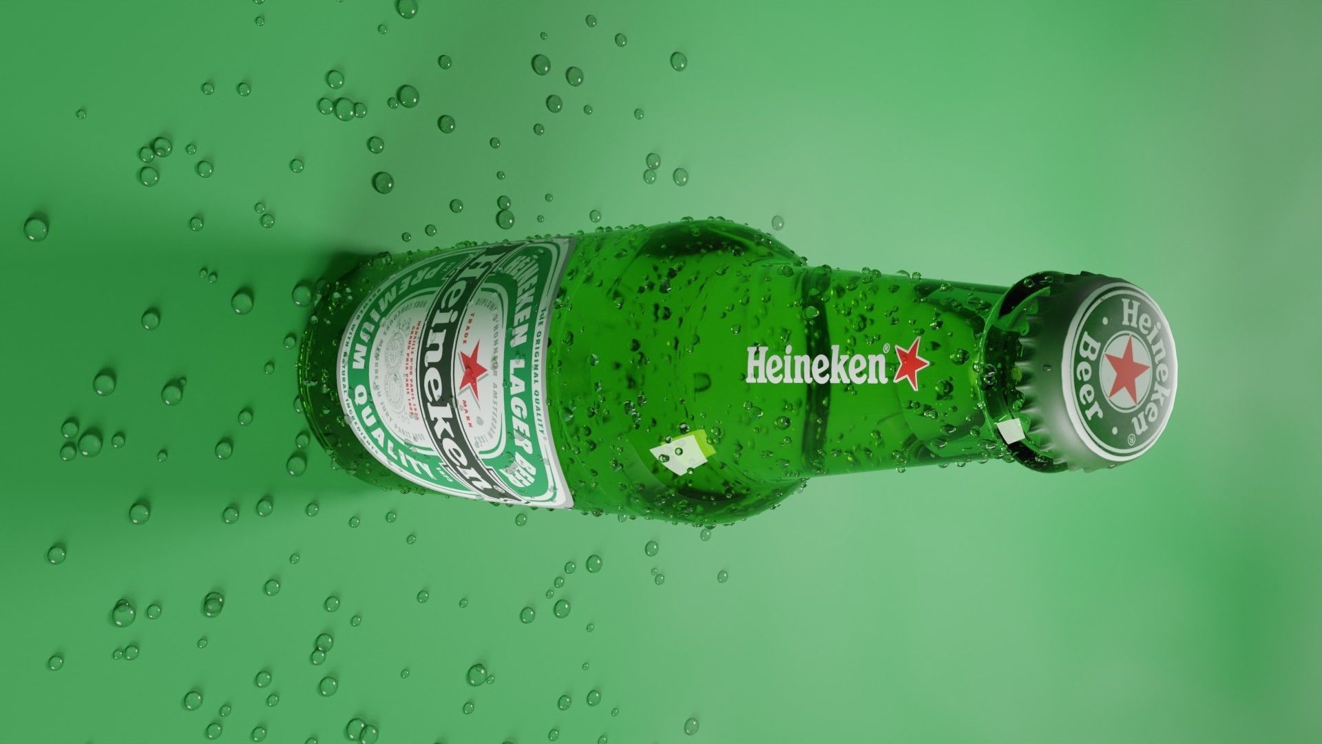 Heineken Beer Bottle Realistic 3D model_13