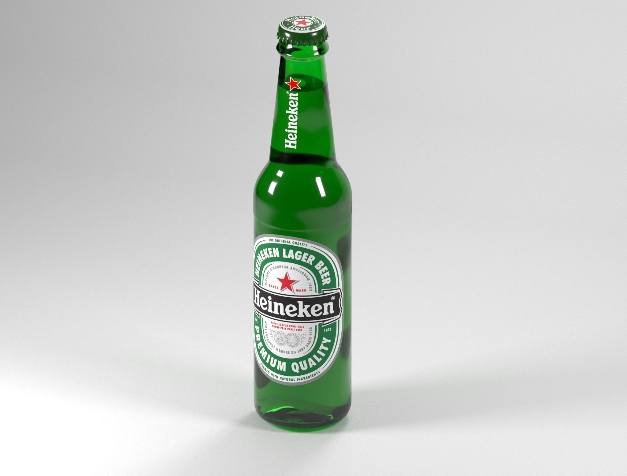 Heineken Beer Bottle Realistic 3D model_18