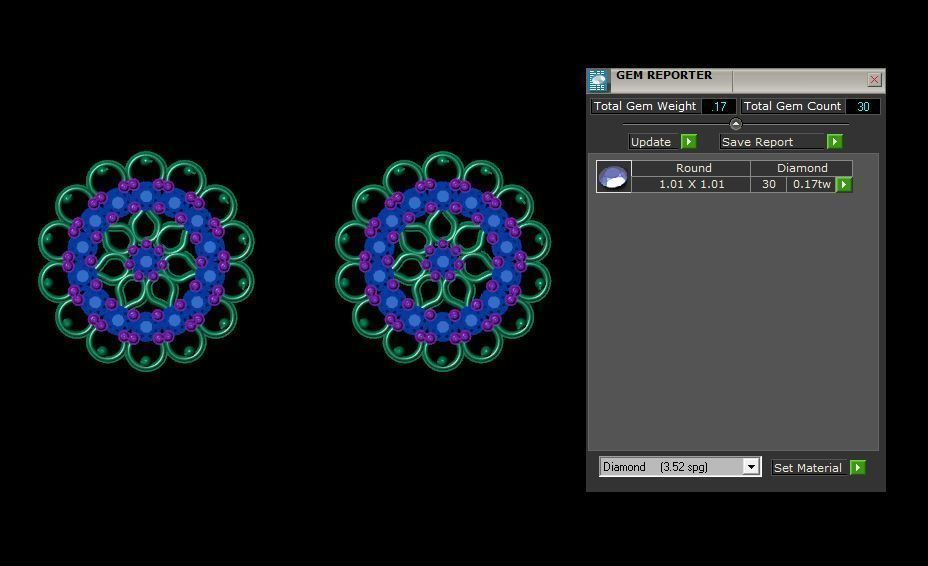 Earrings diamond stud 3D print model_3