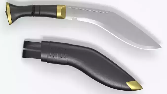 Classic Kukri knife with a leather scabbard