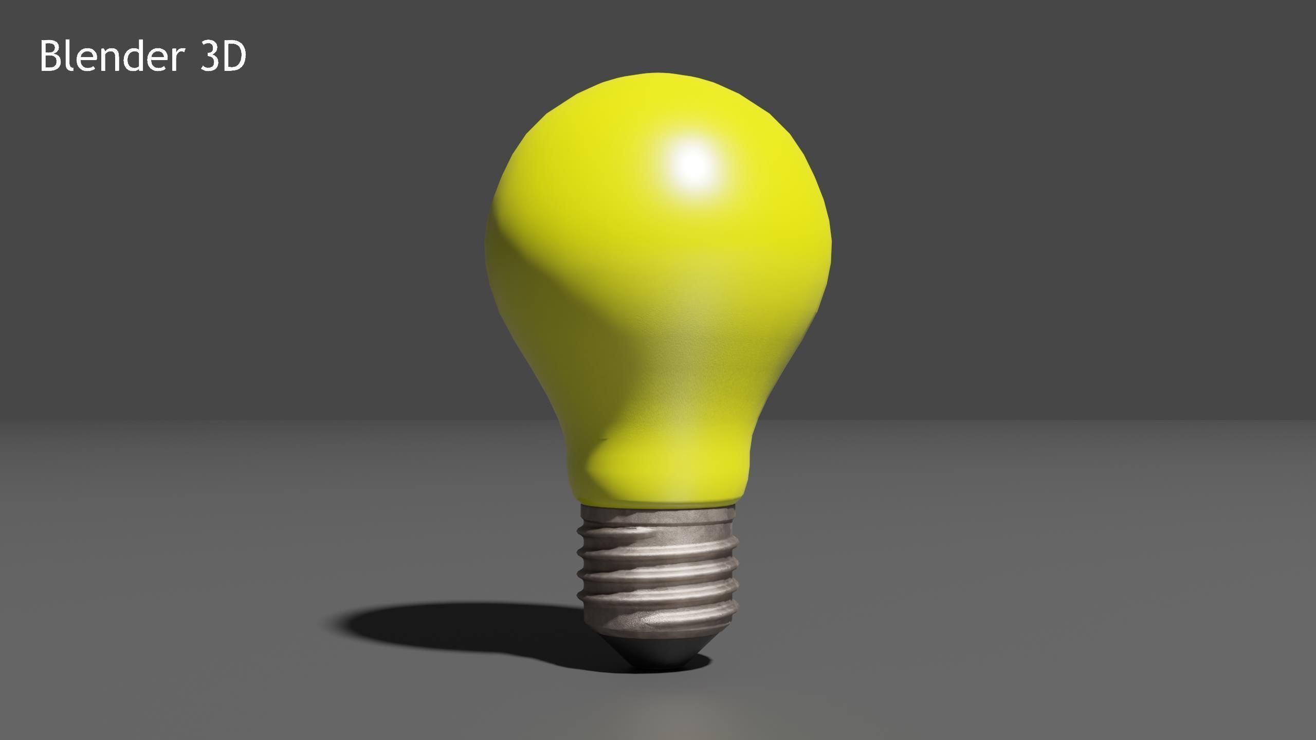 Realistic Color Lightbulb Low-poly 3D model_10
