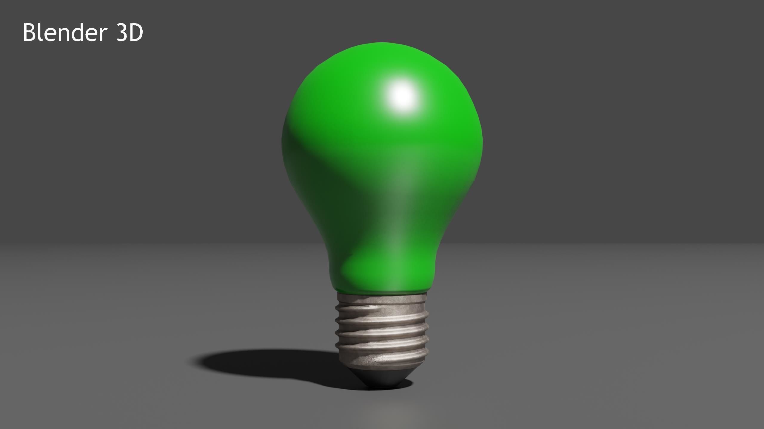 Realistic Color Lightbulb Low-poly 3D model_6