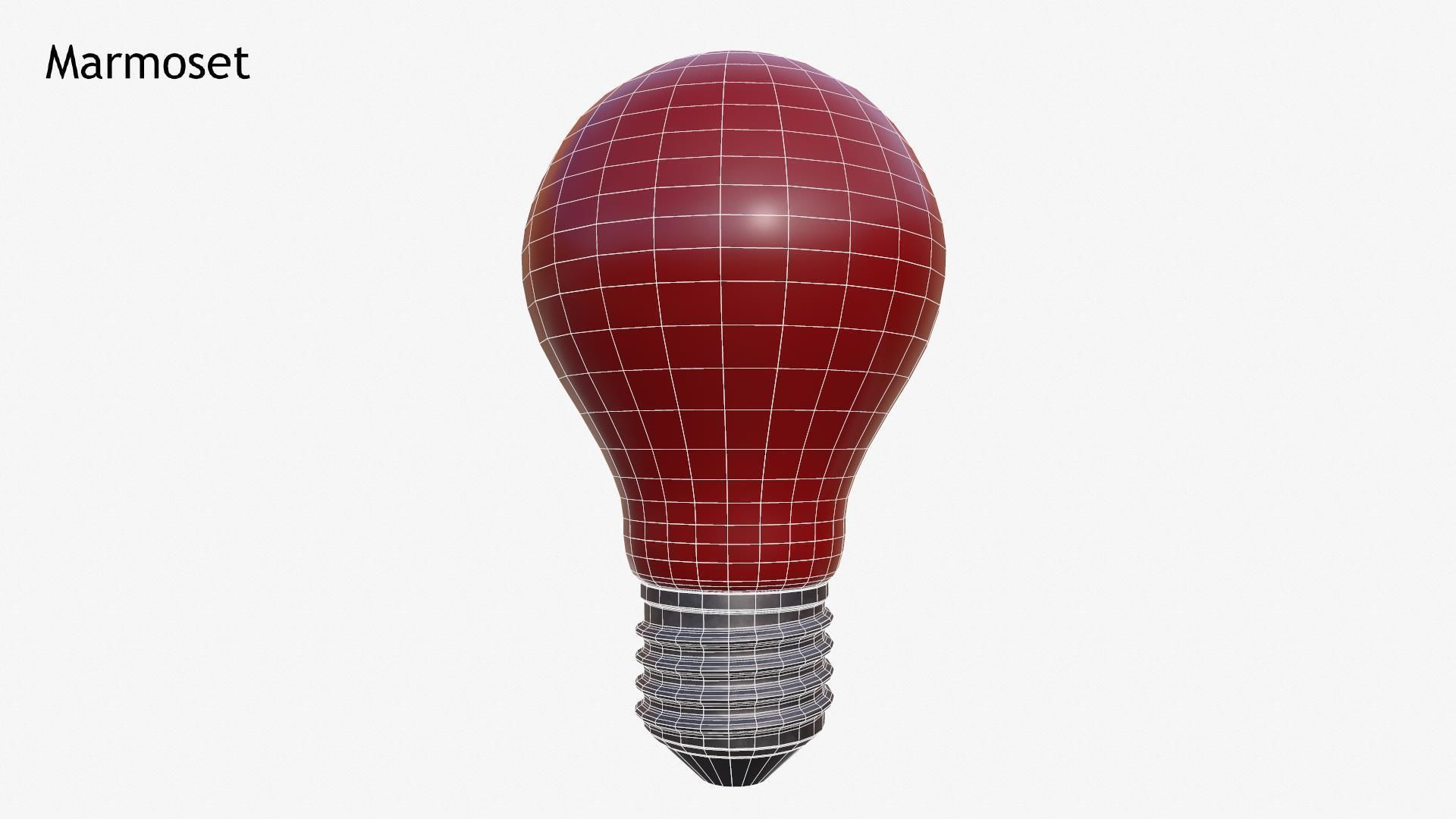 Realistic Color Lightbulb Low-poly 3D model_3