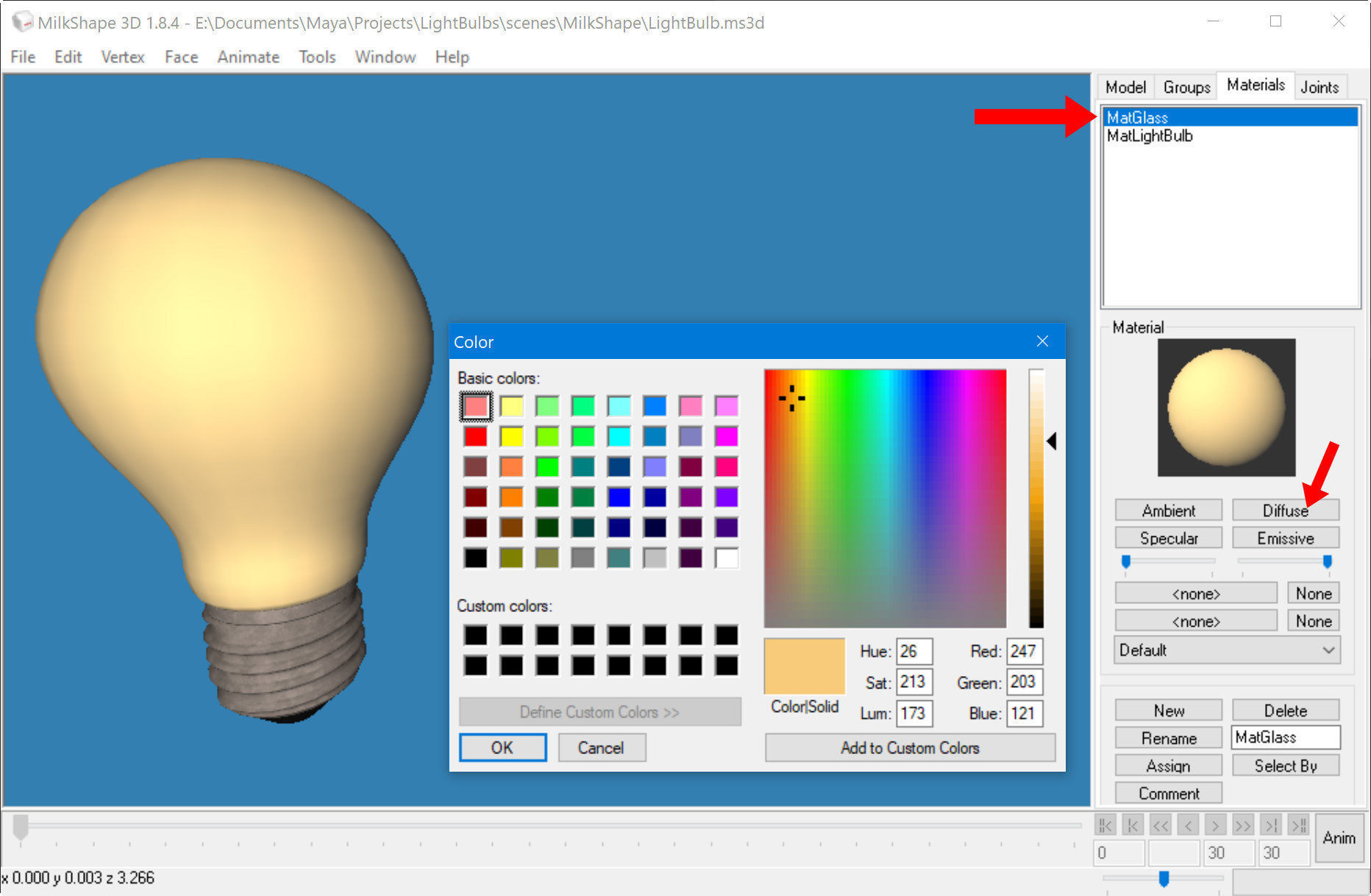 Realistic Color Lightbulb Low-poly 3D model_22