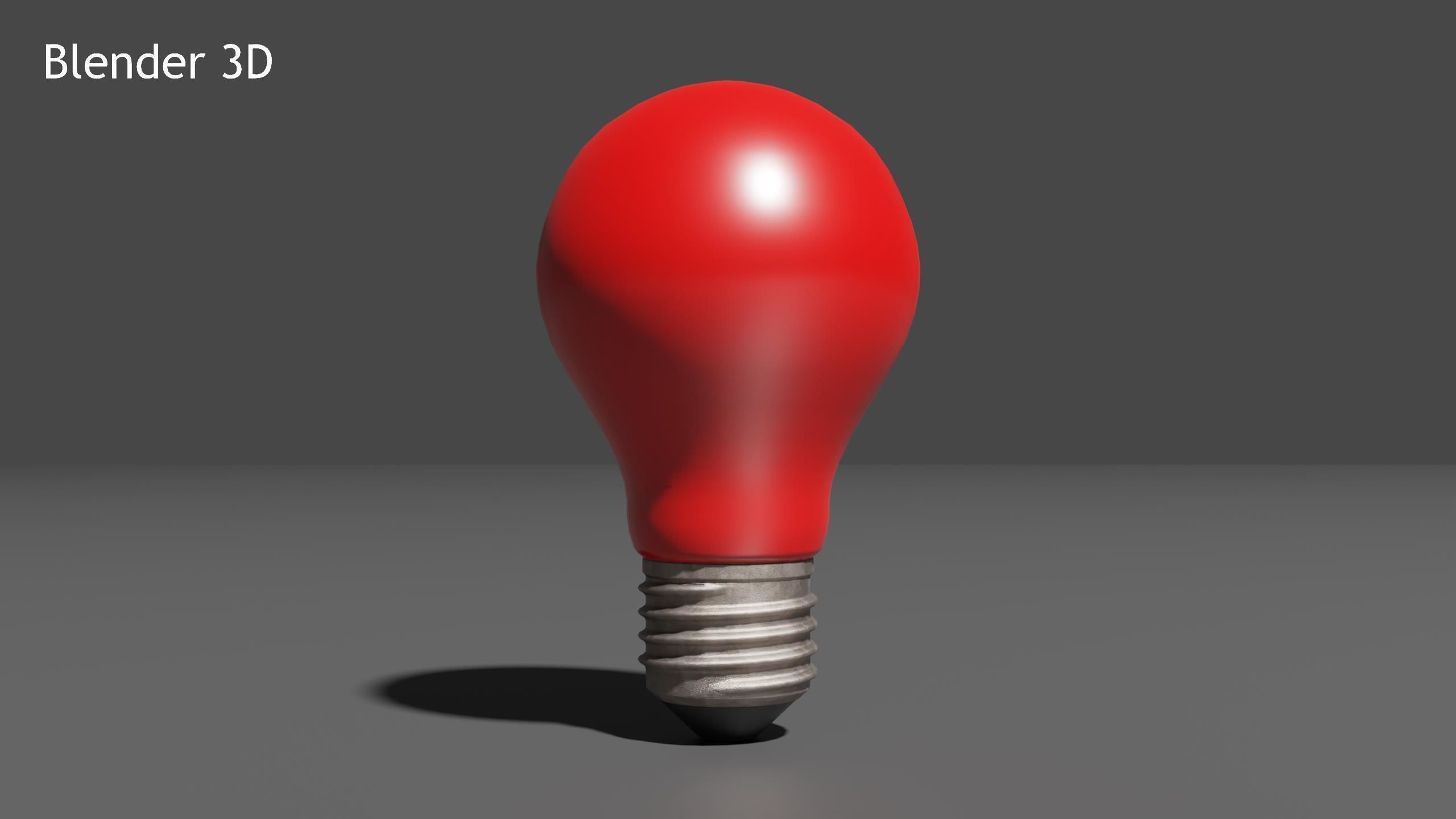 Realistic Color Lightbulb Low-poly 3D model_4