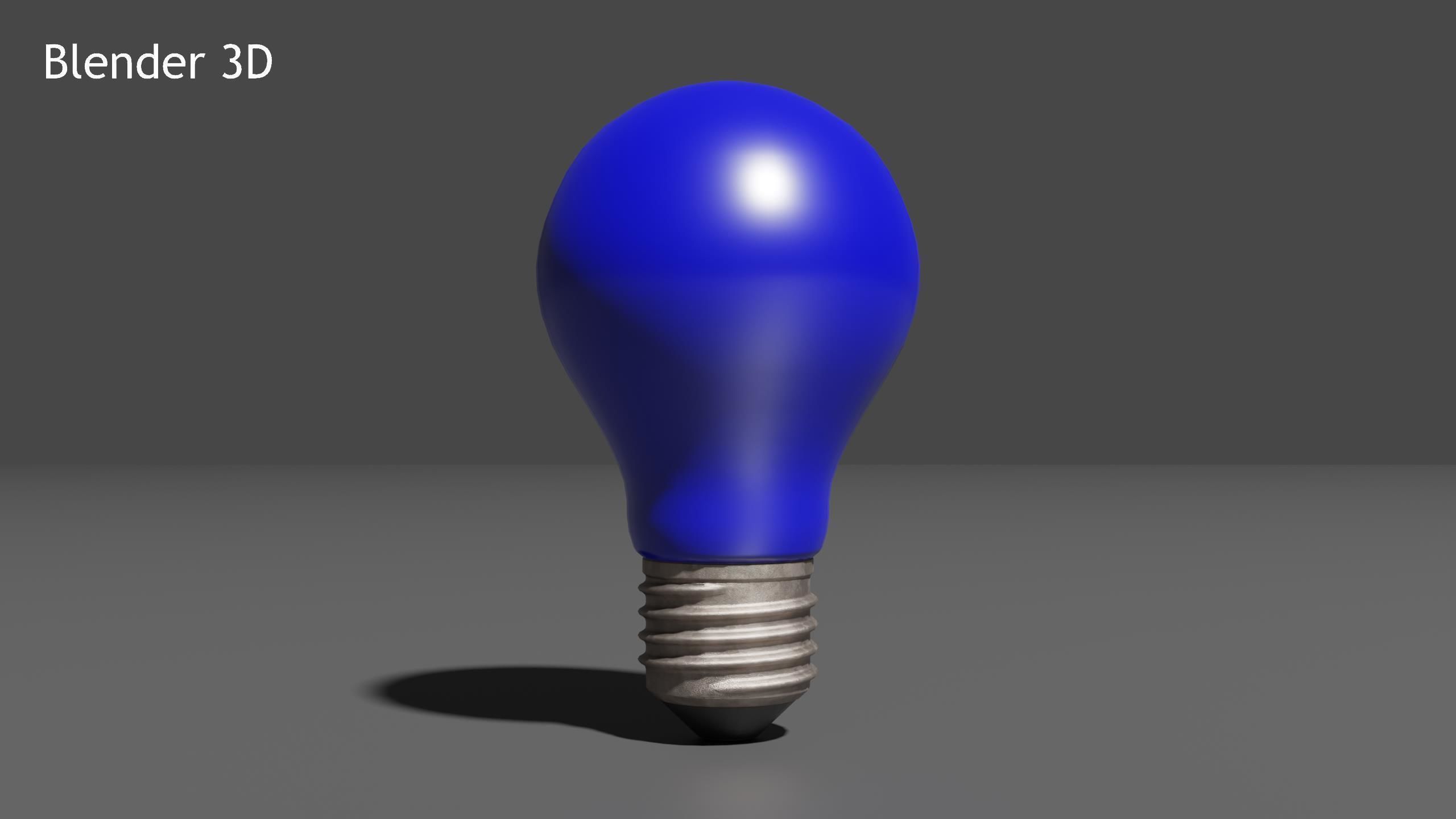 Realistic Color Lightbulb Low-poly 3D model_9