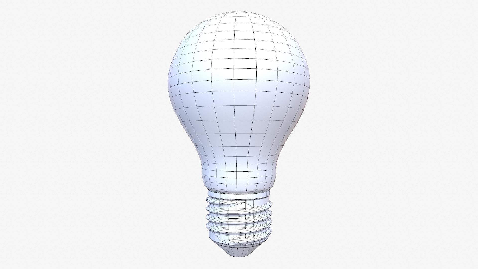 Realistic Color Lightbulb Low-poly 3D model_23