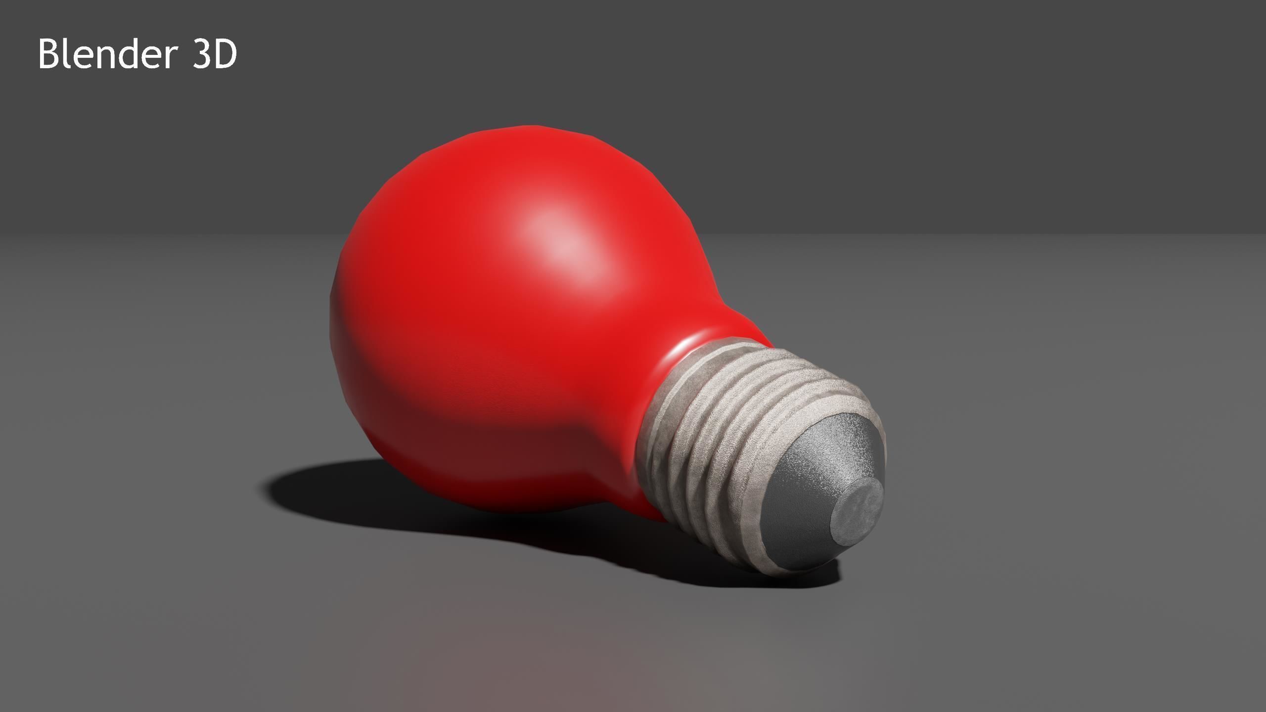 Realistic Color Lightbulb Low-poly 3D model_5