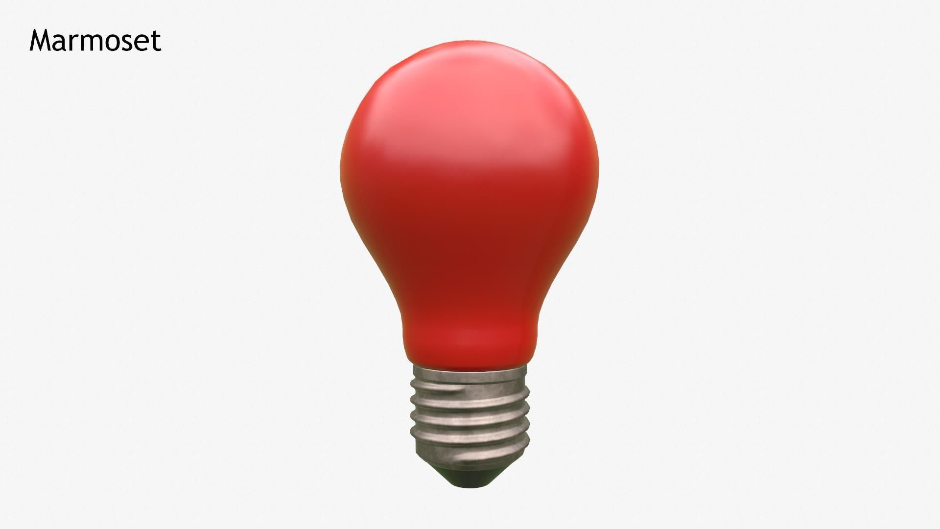 Realistic Color Lightbulb Low-poly 3D model_2