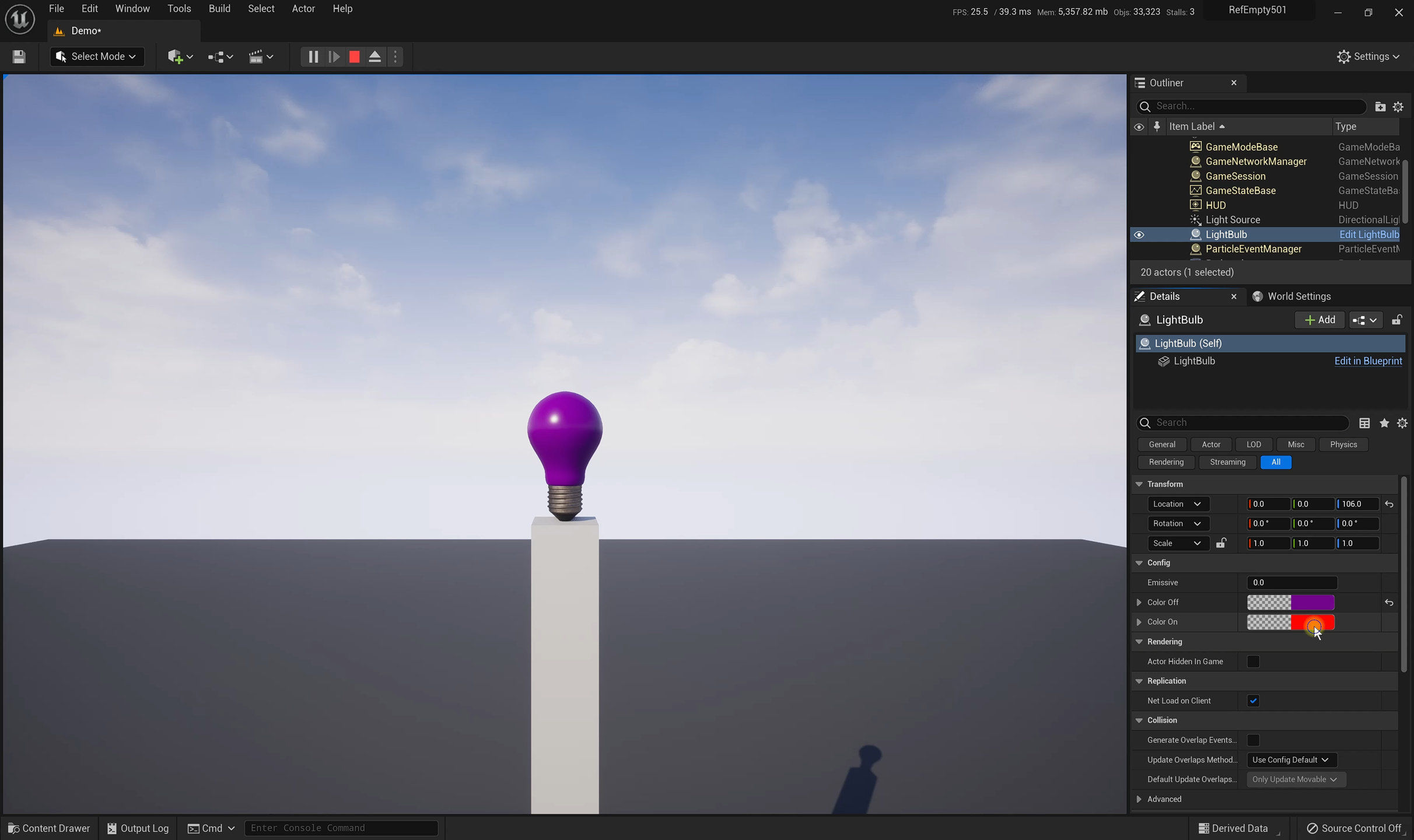 Realistic Color Lightbulb Low-poly 3D model_15