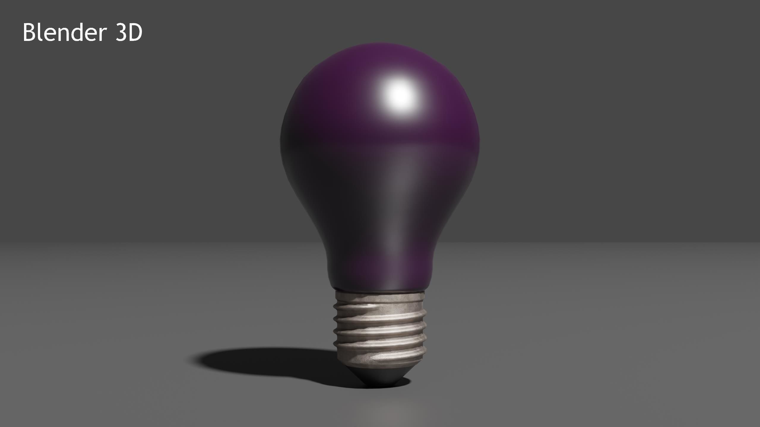 Realistic Color Lightbulb Low-poly 3D model_7