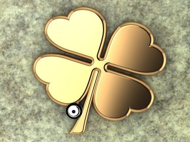 YONCA gold four leaf clover Free 3D model