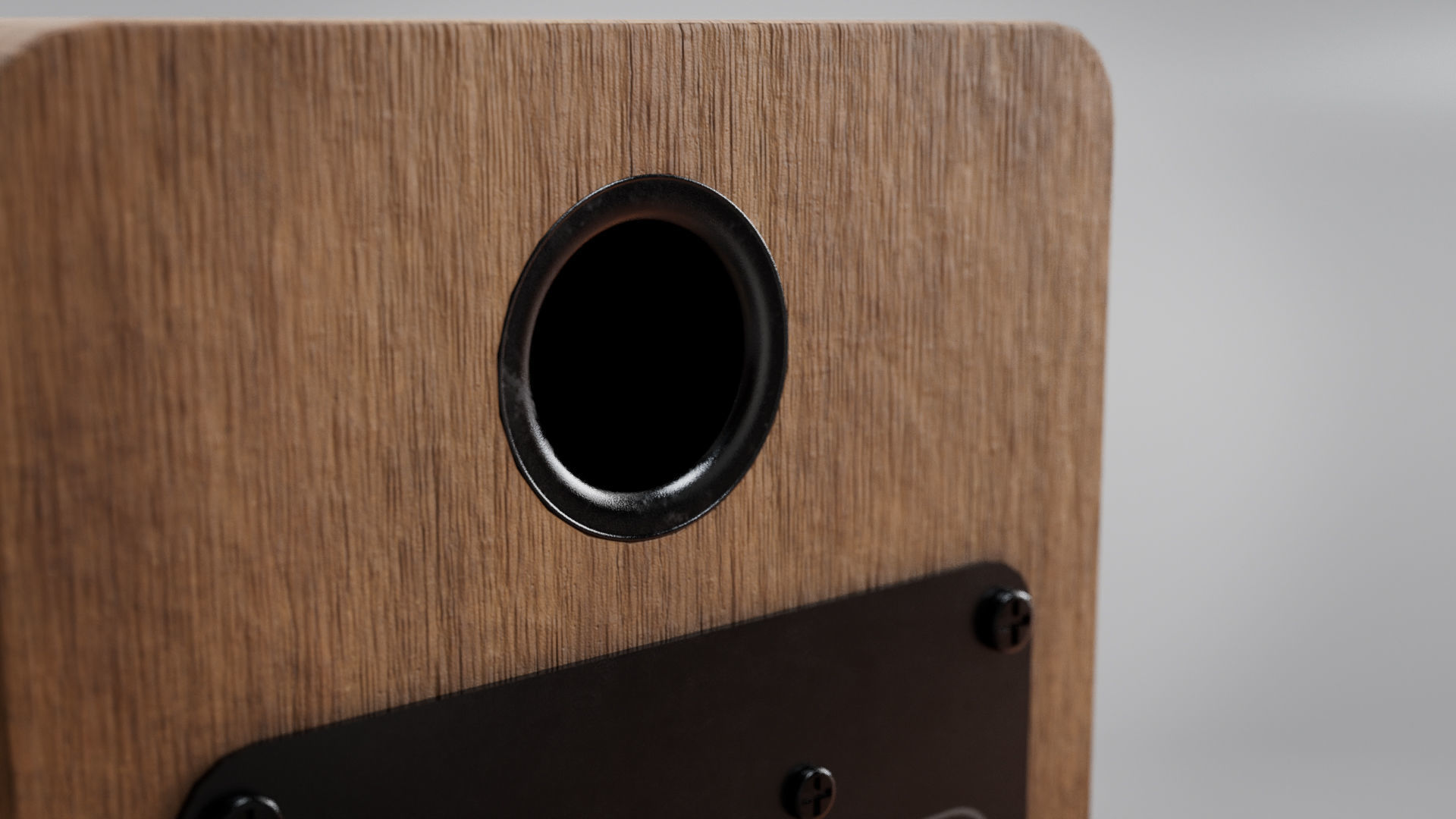 wooden speaker set 3D model_10