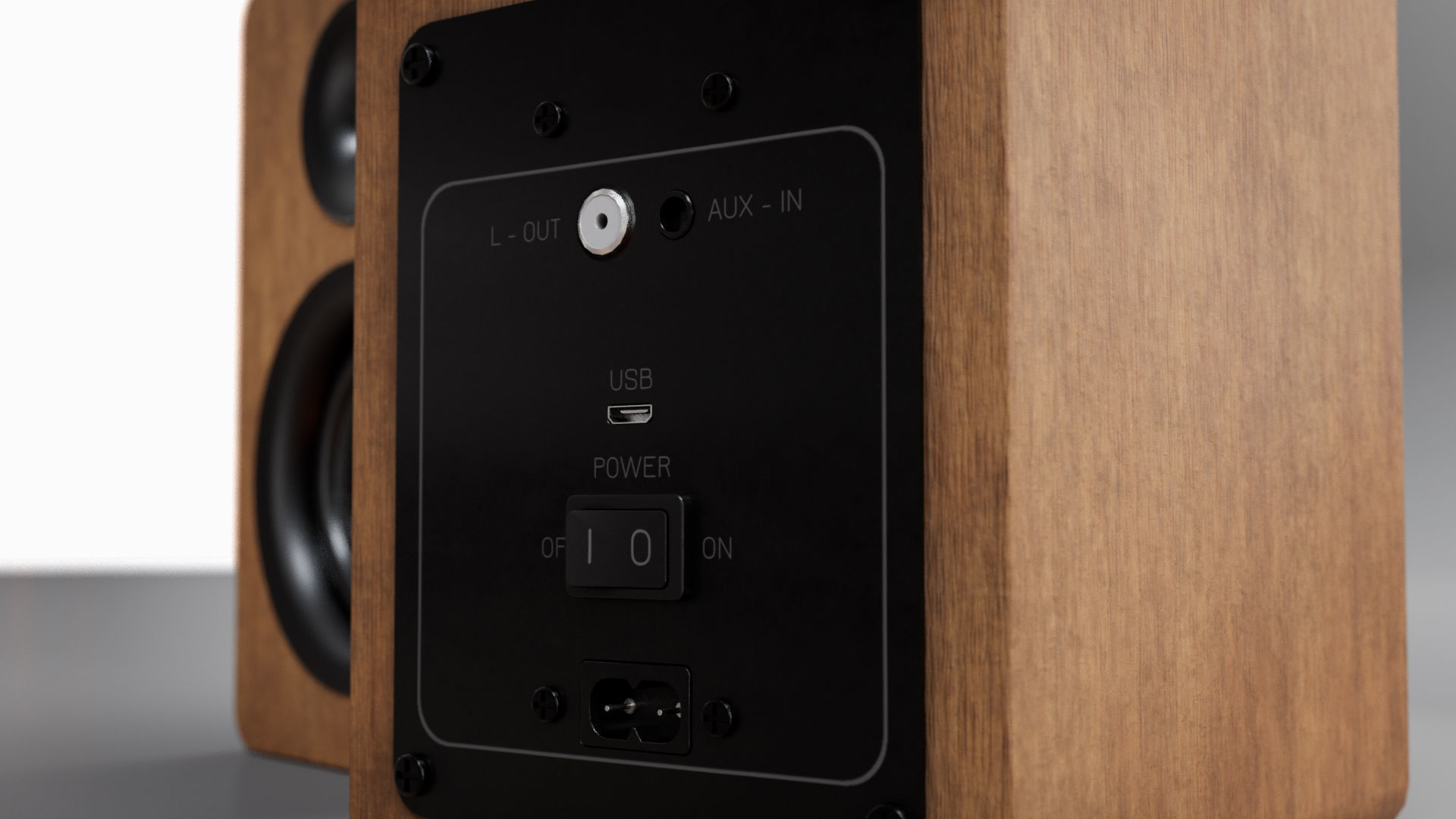 wooden speaker set 3D model_5