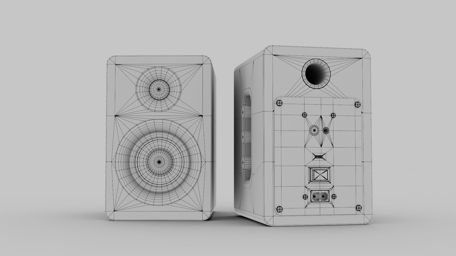 wooden speaker set 3D model_28