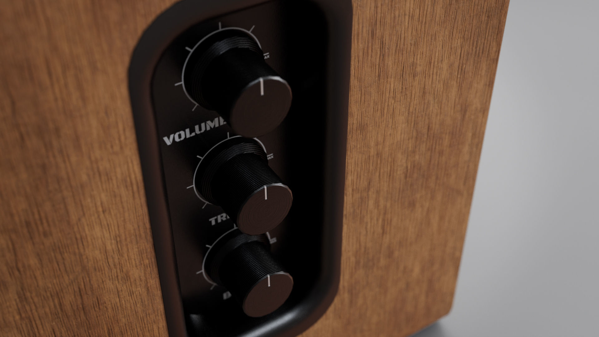 wooden speaker set 3D model_9