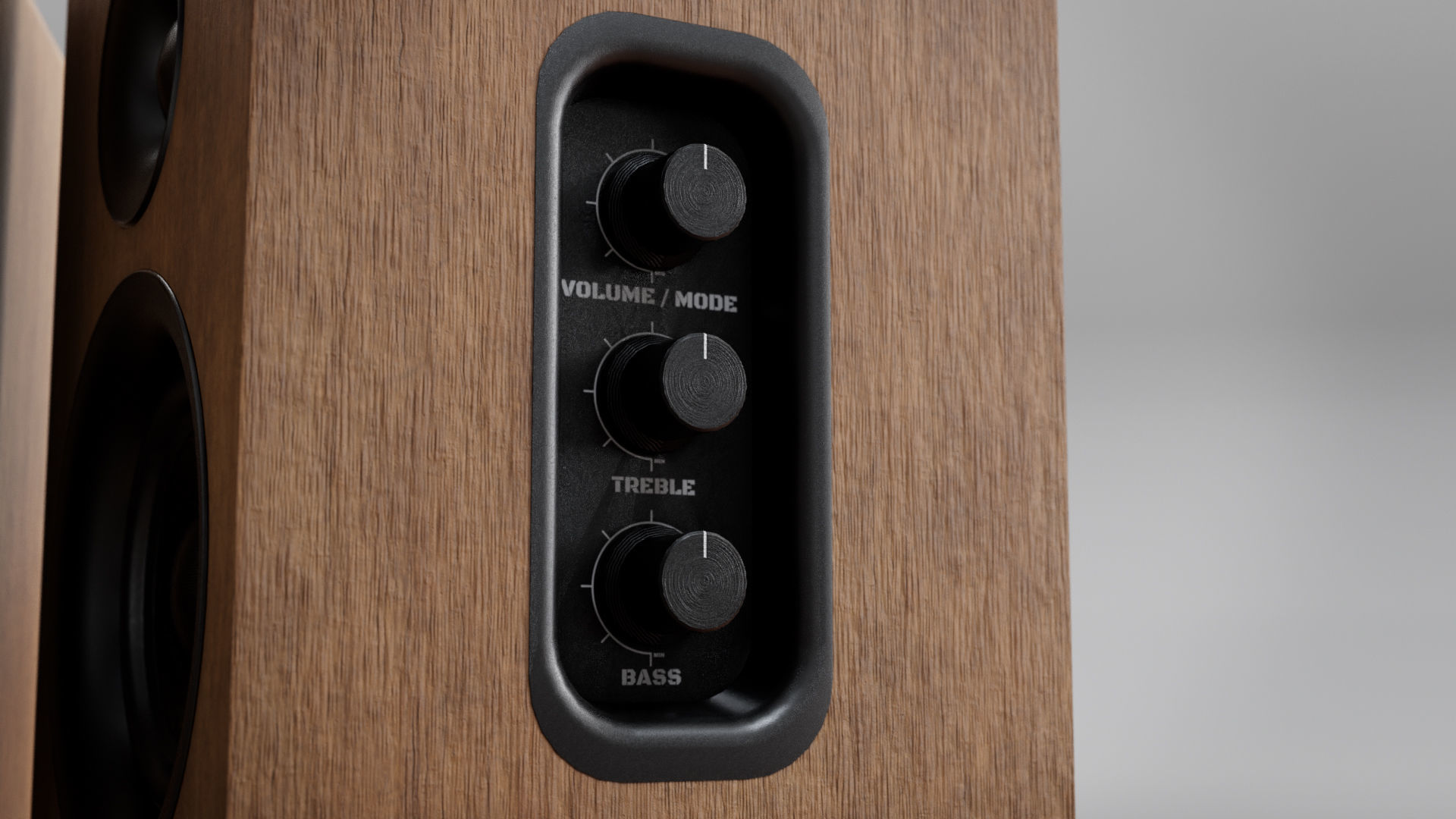 wooden speaker set 3D model_8