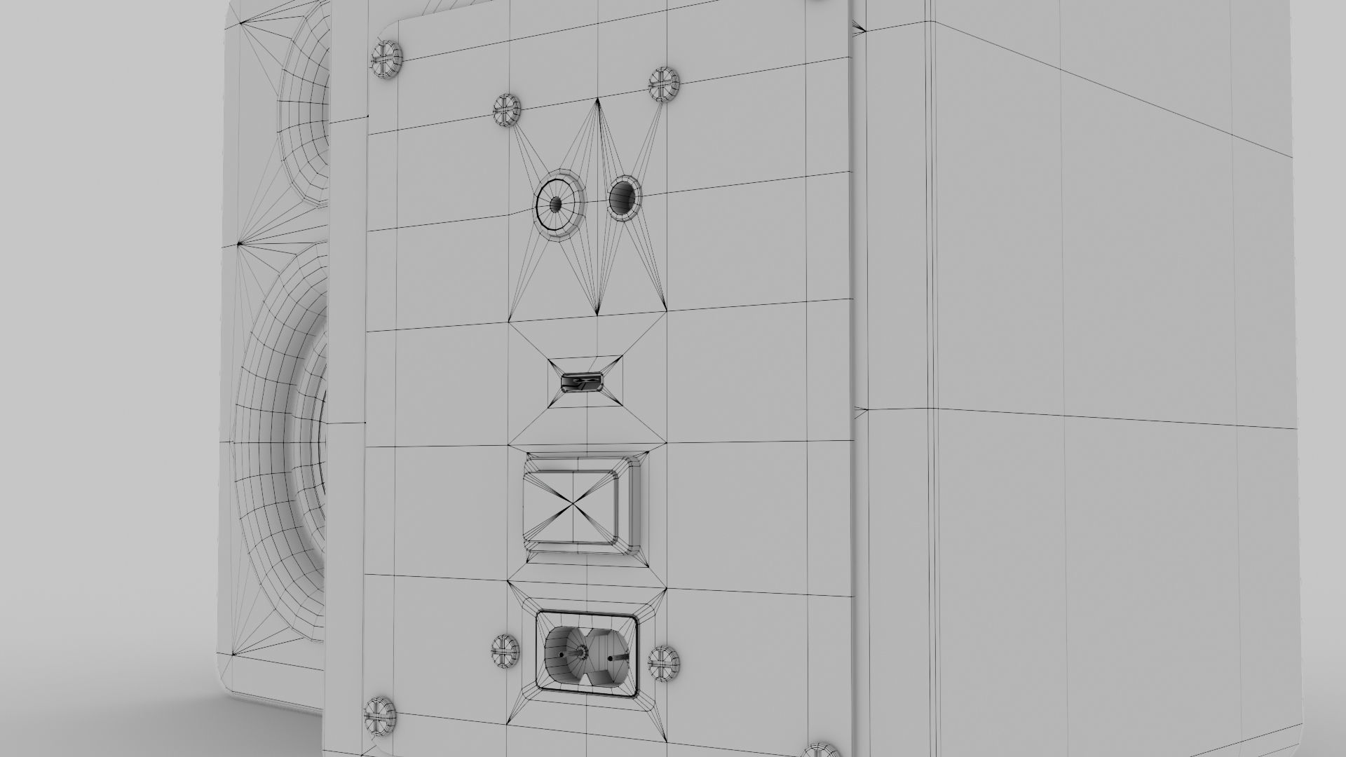 wooden speaker set 3D model_19