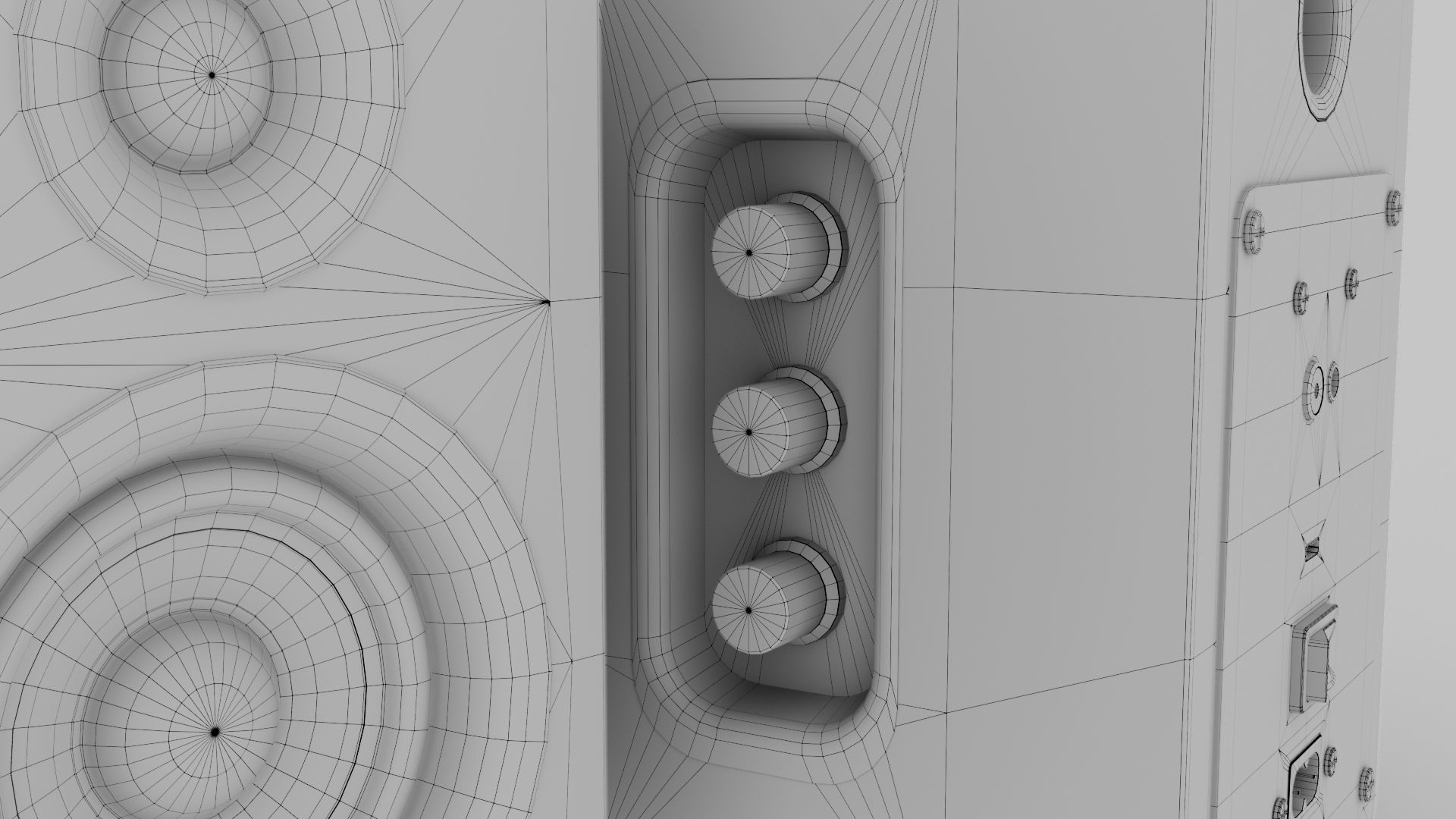 wooden speaker set 3D model_18