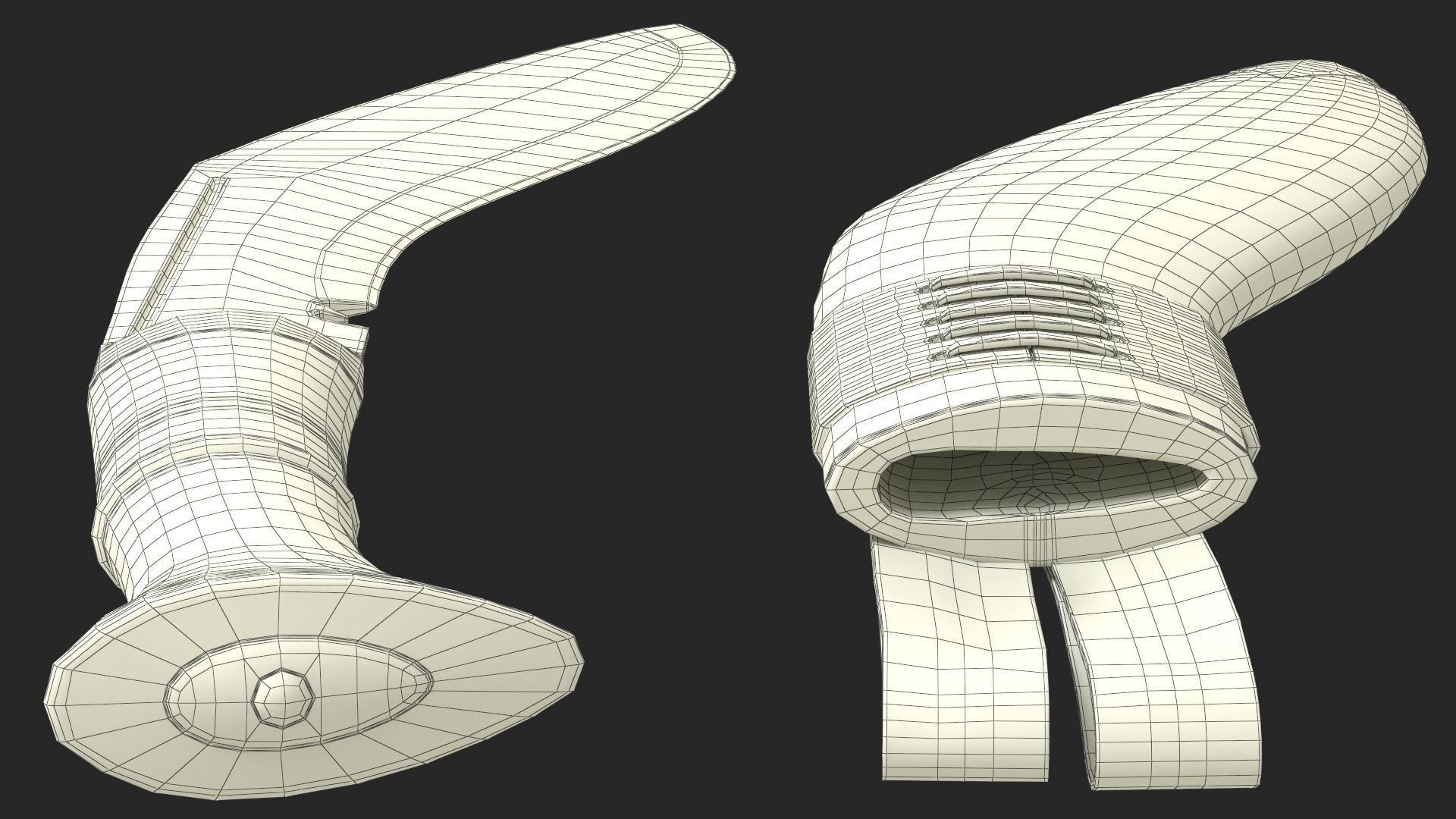 Old Classic Kukri with a leather scabbard Low-poly 3D model_28