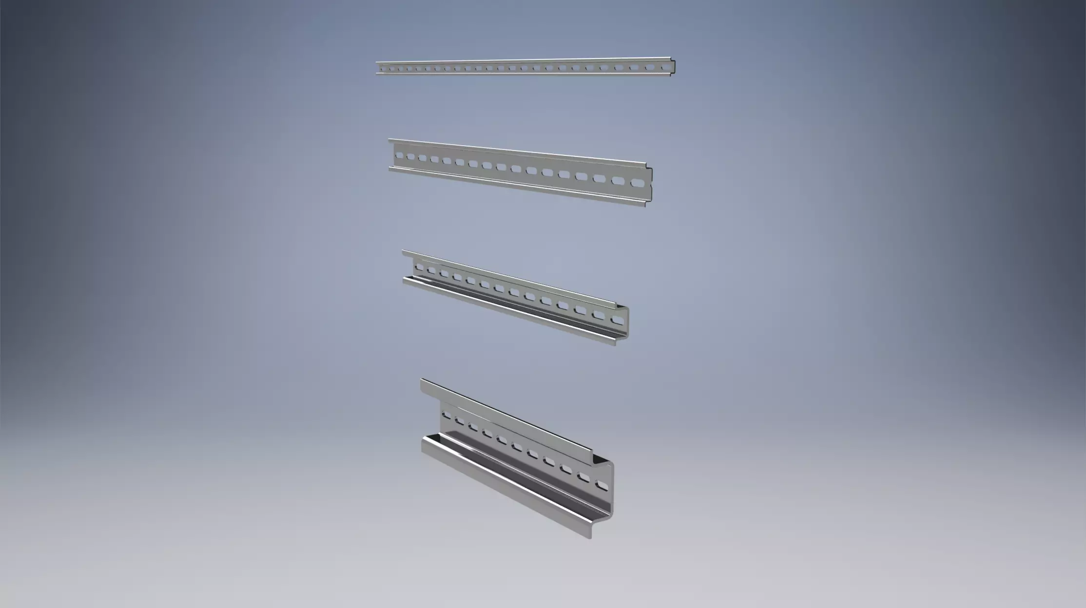 DIN rail TH-series 3D model_0