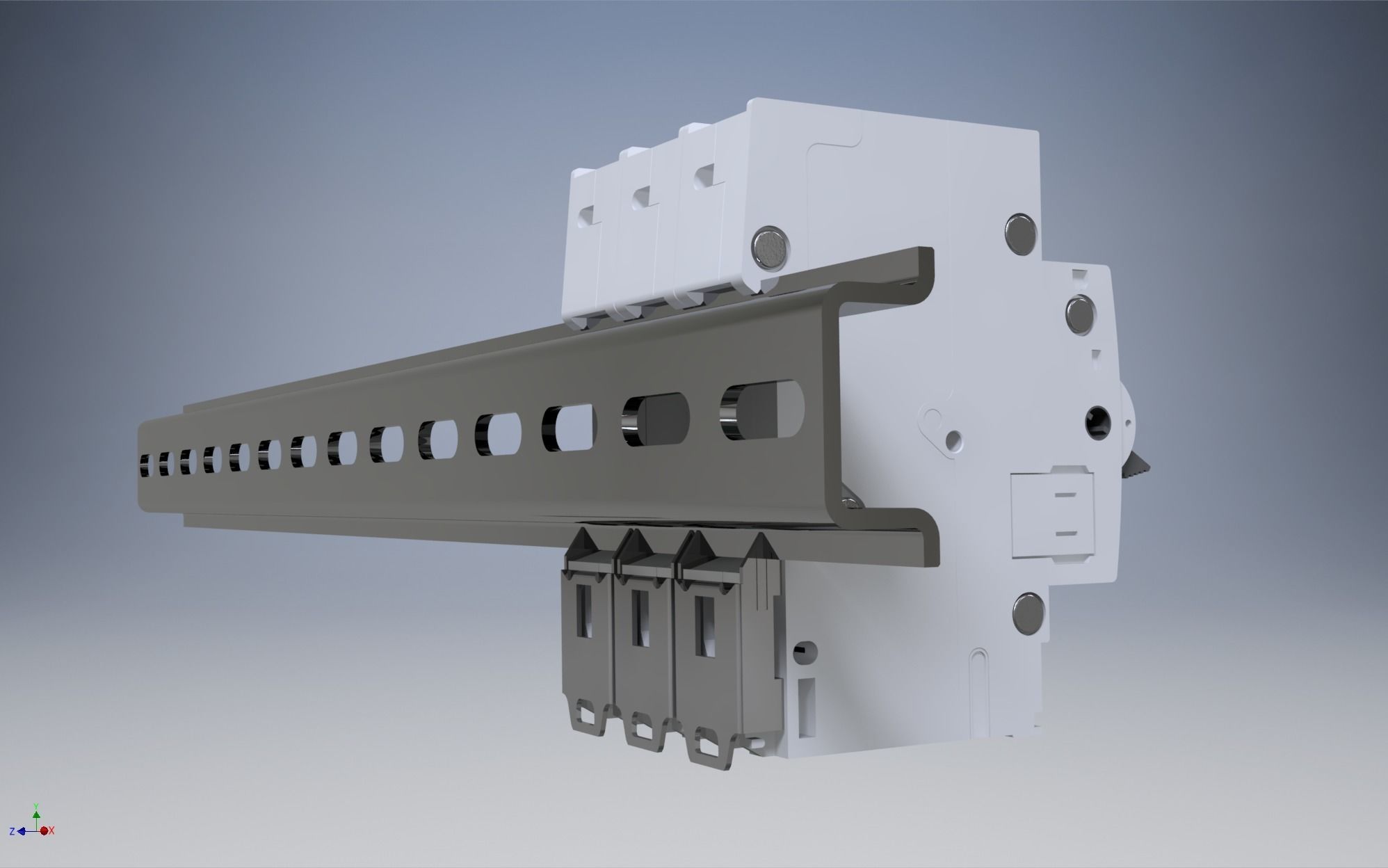 DIN rail TH-series 3D model_5