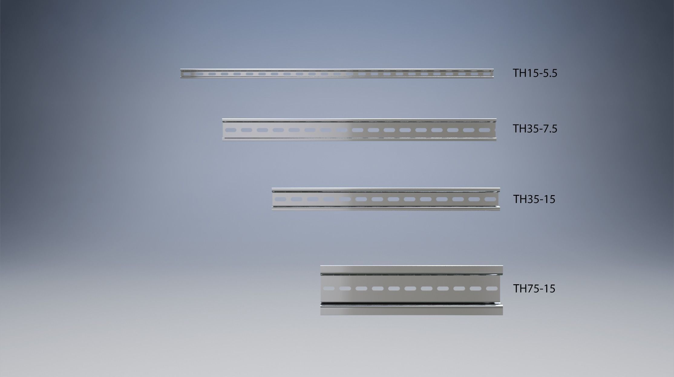 DIN rail TH-series 3D model_1