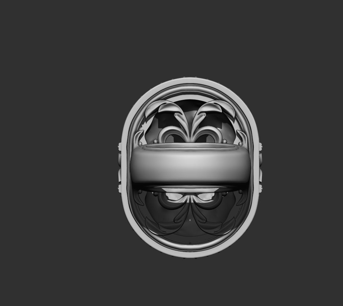 Classic Ring Skull with diamonds 3D print model_9