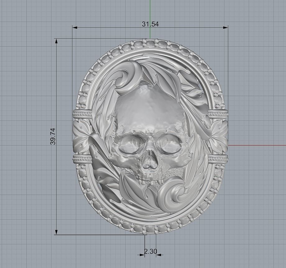 Classic Ring Skull with diamonds 3D print model_13