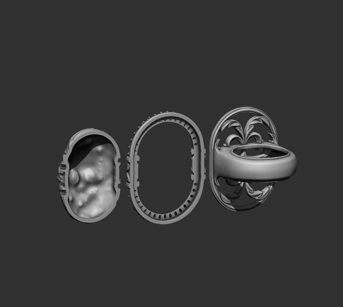 Classic Ring Skull with diamonds 3D print model_12