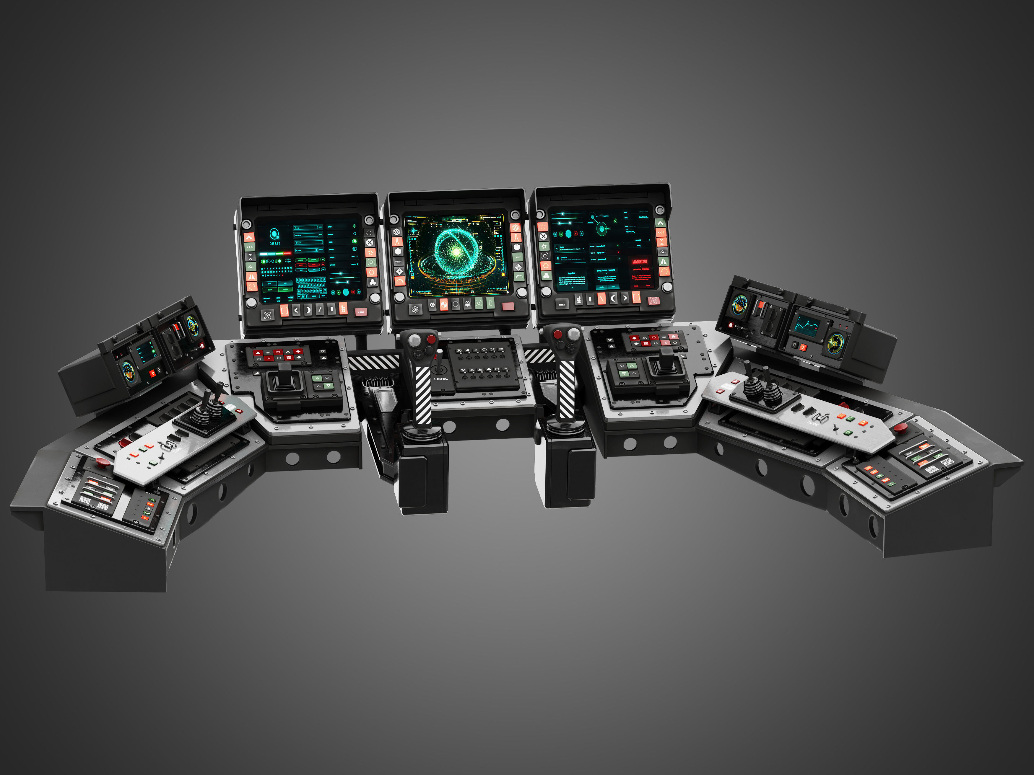 Spaceship control panel 3D model_3