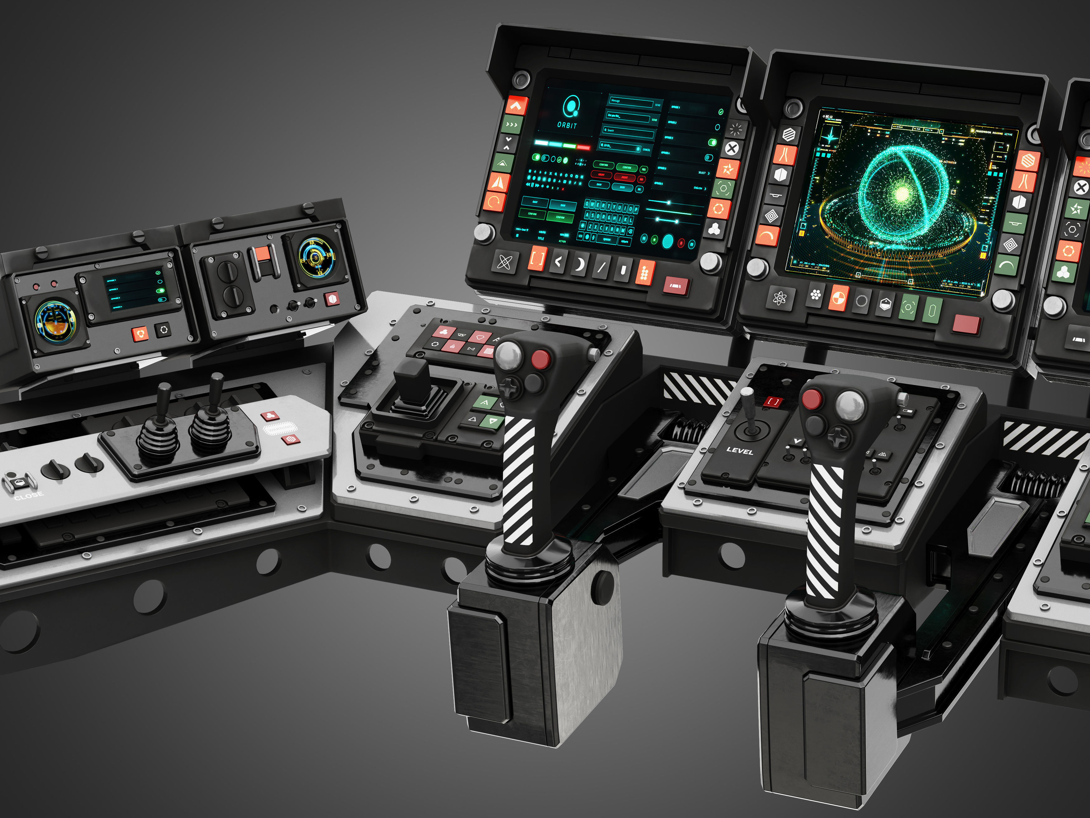 Spaceship control panel 3D model_10