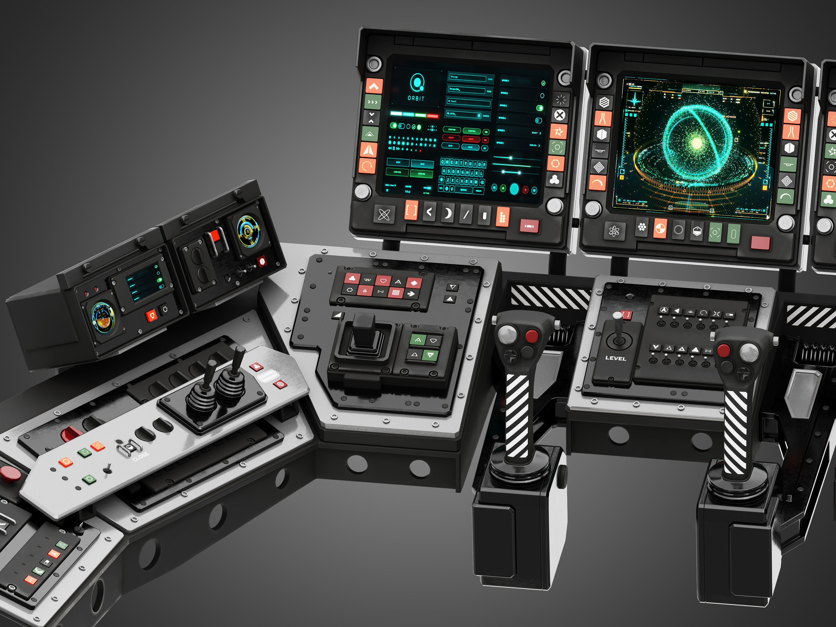 Spaceship control panel 3D model_9